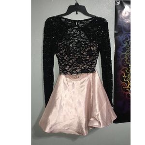 Black & Baby Pink Two-Piece Dress